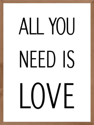 All you need is love plakat citat