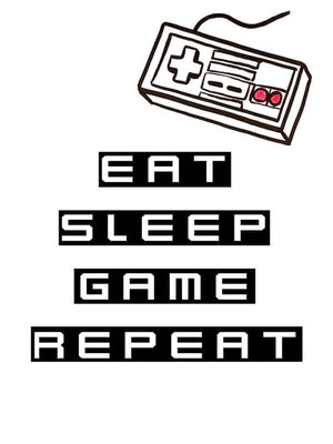 Eat sleep game repeat - Gamer plakat citat