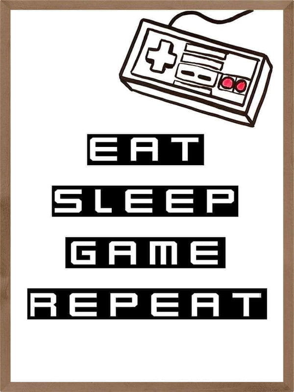 Eat sleep game repeat - Gamer plakat citat