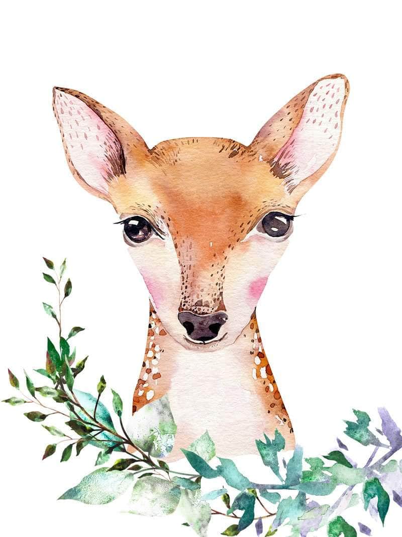 Portræt af en hjort børneplakat børneplakat