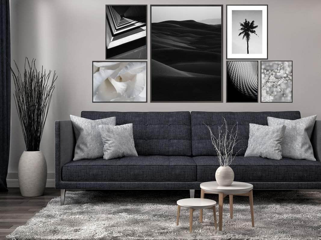 Sort sand billedvæggen verdenskort