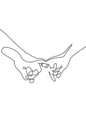 Stregtegning holding hands plakat illustrationer