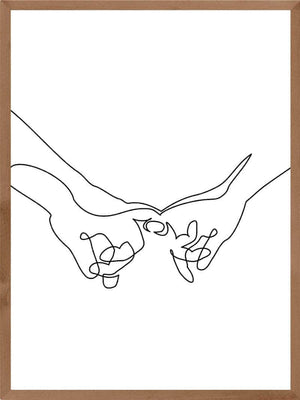 Stregtegning holding hands plakat illustrationer