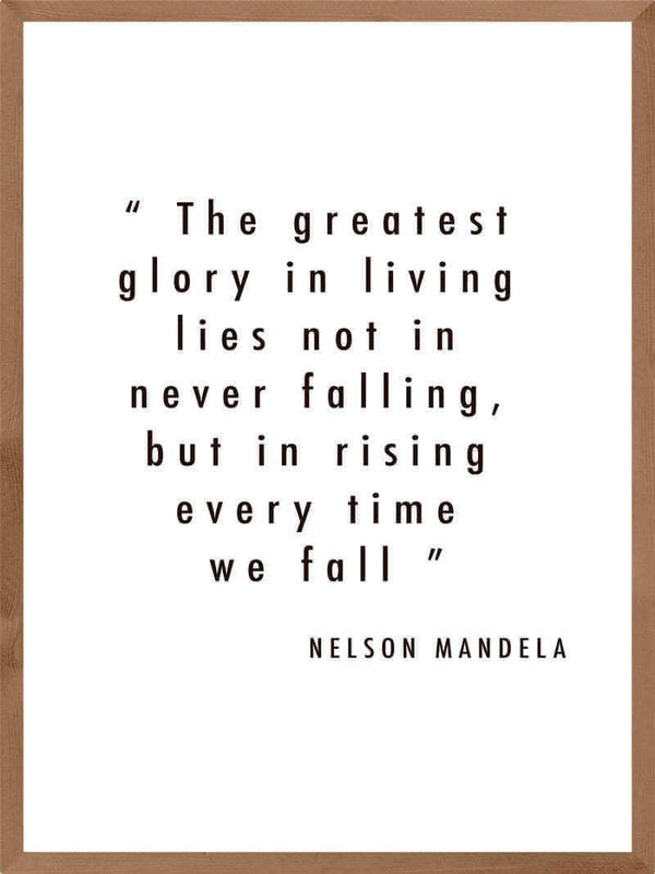 The greatest  glory - Nelson Mandela Plakat citat